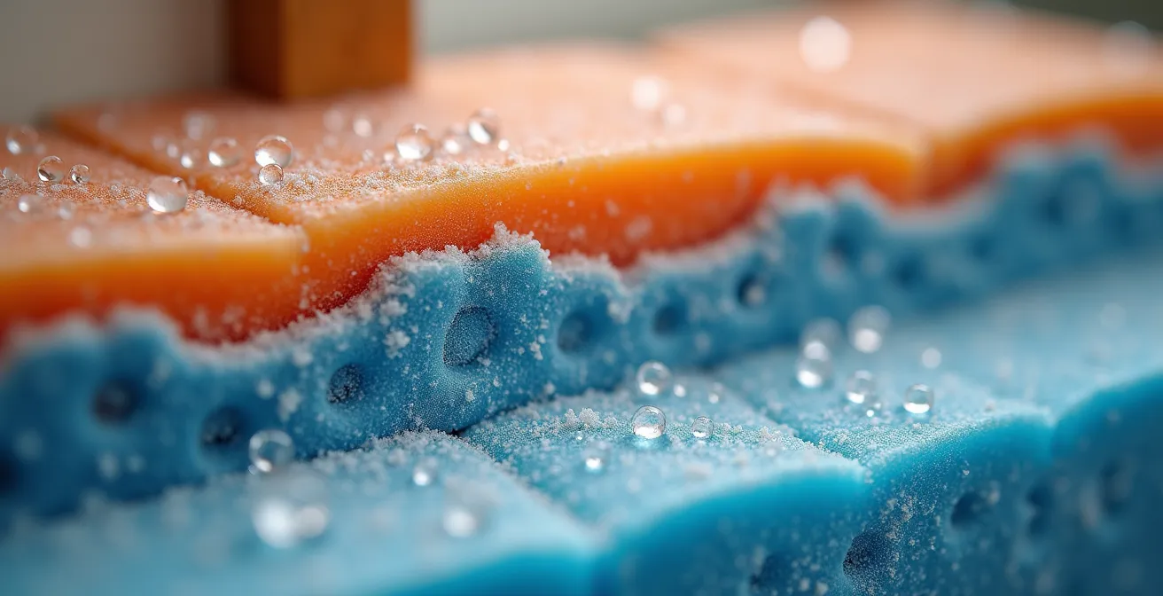 Vue thermographique montrant les déperditions de chaleur d'une maison mal isolée